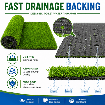 0.7" Artificial Grass — 2-Color Blend, 3 ft Wide