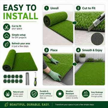 0.7" Artificial Grass — 2-Color Blend, 3 ft Wide