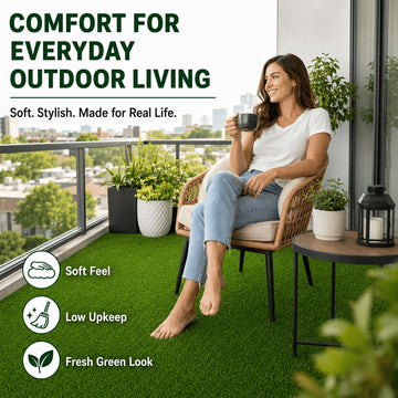 0.7" Artificial Grass — 2-Color Blend, 5 ft Wide