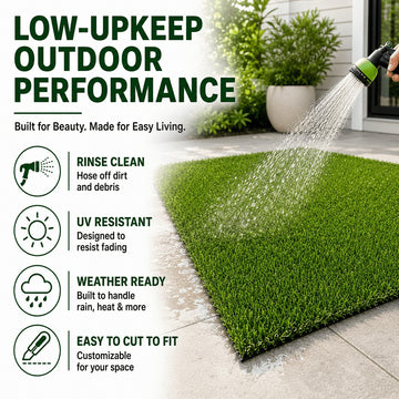 0.7" Artificial Grass — 2-Color Blend, 5 ft Wide