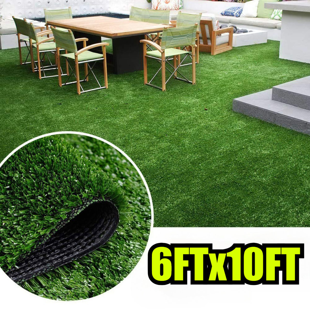 0.7" Artificial Grass — 2-Color Blend, 6 ft Wide
