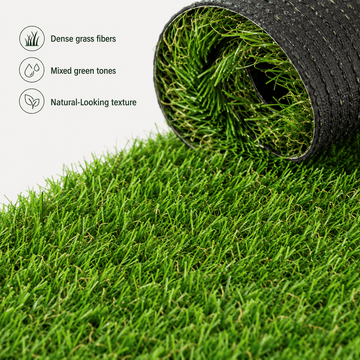 0.7" Artificial Grass — 4-Color Blend, 3 ft Wide