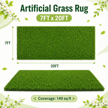 0.7" Artificial Grass — 2-Color Blend, 7 ft Wide