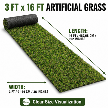 0.7" Artificial Grass — 4-Color Blend, 3 ft Wide