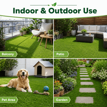 0.7" Artificial Grass — 4-Color Blend, 5 ft Wide