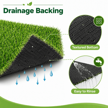 0.7" Artificial Grass — 4-Color Blend, 5 ft Wide