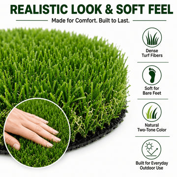 0.7" Artificial Grass — 2-Color Blend, 5 ft Wide