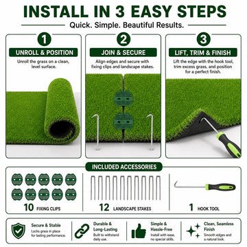 0.7" Artificial Grass — 2-Color Blend, 5 ft Wide
