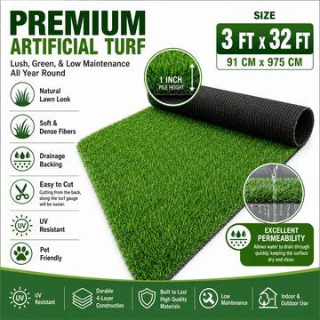 0.7" Artificial Grass — 2-Color Blend, 3 ft Wide