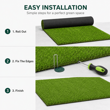 0.7" Artificial Grass — 4-Color Blend, 3 ft Wide