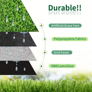 0.7" Artificial Grass — 4-Color Blend, 3 ft Wide