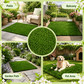 0.7" Artificial Grass — 2-Color Blend, 7 ft Wide