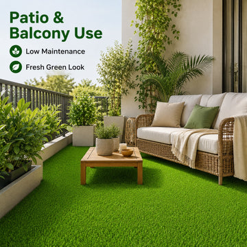 0.7" Artificial Grass — 4-Color Blend, 6.5 ft Wide