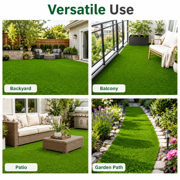 0.7" Artificial Grass — 4-Color Blend, 6.5 ft Wide