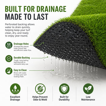 0.7" Artificial Grass — 4-Color Blend, 6.5 ft Wide