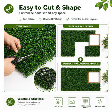 Artificial Boxwood Hedge 16in-width 24in-length