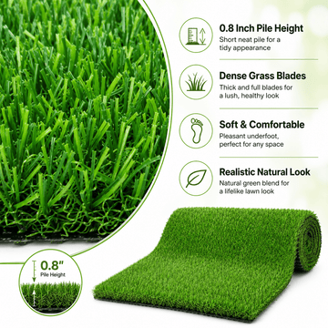0.7" Artificial Grass — 2-Color Blend, 6 ft Wide