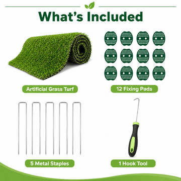 0.7" Artificial Grass — 4-Color Blend, 5 ft Wide