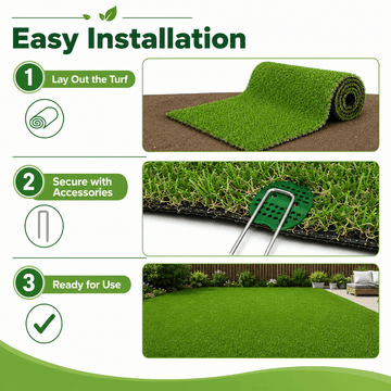 0.7" Artificial Grass — 4-Color Blend, 5 ft Wide